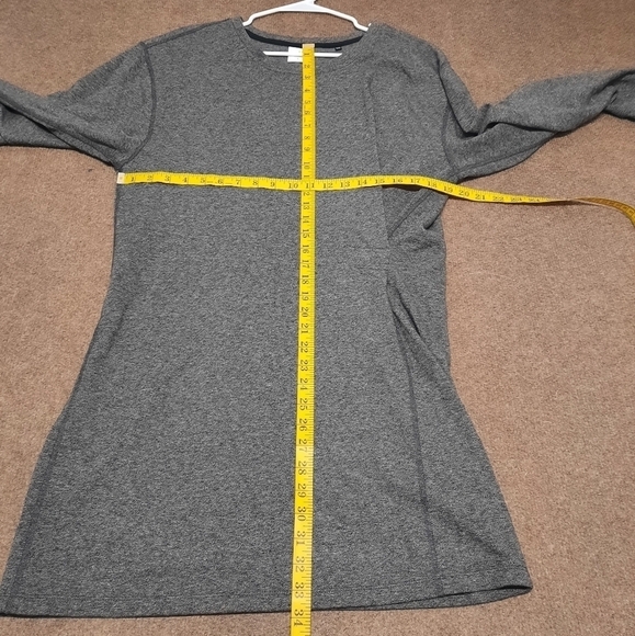 CAbi -L- "Put on Dress" Long Sleeve Ruched Gray Stretch Mini - Picture 7 of 7